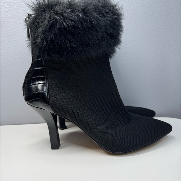 Adrienne vittadine nano Elegant Black Fur-Trimmed Women's Boots size 8M - Picture 2 of 6